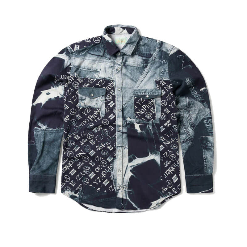 ARIES-ARISE-Patchwork-Western-Shirt-Blue ARIES-ARISE-Patchwork-Western-Shirt-Blue