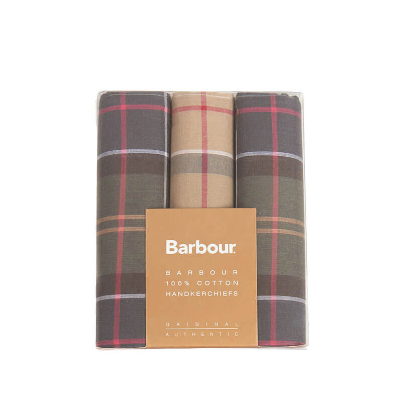 BARBOUR-HANDKERCHIEF-PACK-Assortment-Tartan BARBOUR Handkerchief Pack