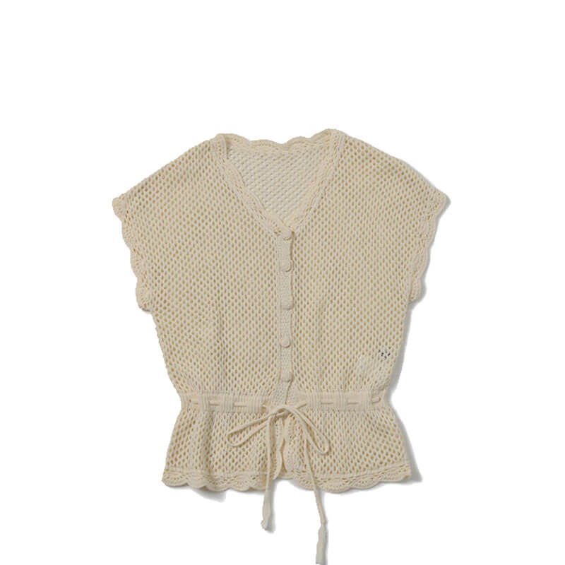 BEAMS-BOY-7Gauge-Fishnet-Vest-Ivory BEAMS BOY 7Gauge Fishnet Vest - Ivory