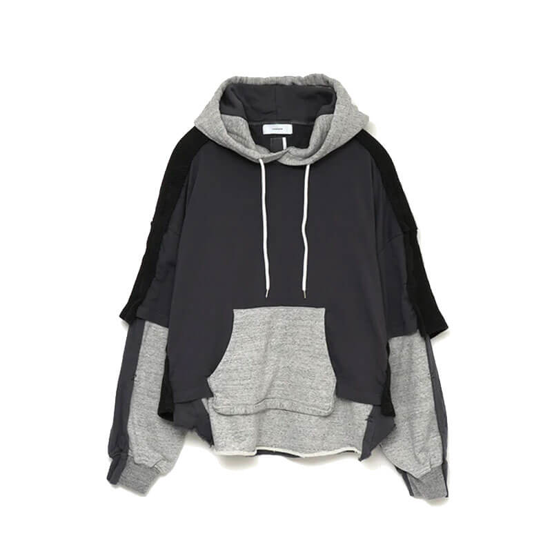 FACETASM-LAYERED-HOODIE-Charcoal FACETASM Layered Hoodie - Navy