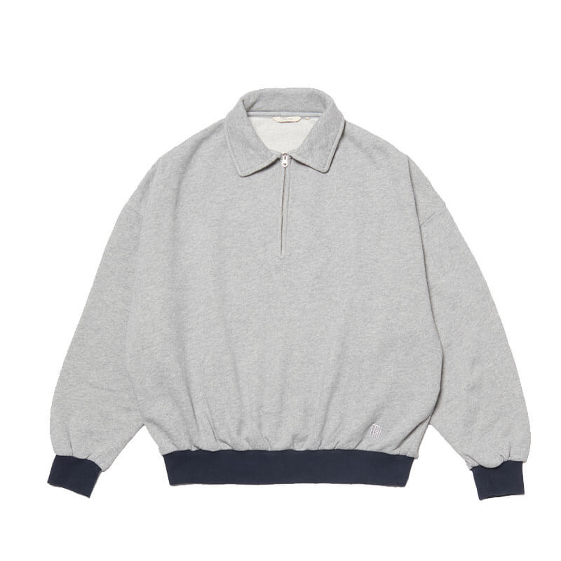 FARAH-Vintage-Half-zip-Sweatshirt-Heather-Grey FARAH JAPAN Vintage Half-zip Sweatshirt