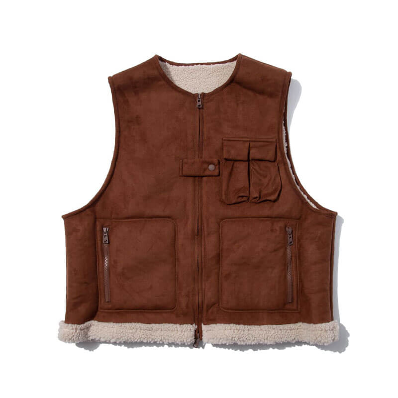 F_Ce-Faux-Shearling-Vest-Brown F_Ce-Faux-Shearling-Vest-Brown
