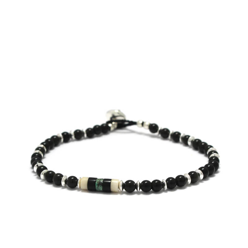 MIKIA 4mm Stone Heishi Bracelet Rainbow Obsidian3 MIKIA 4mm Stone Heishi Bracelet - Rainbow Obsidian