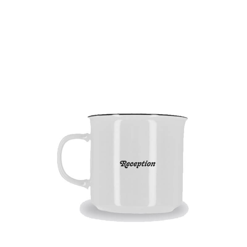 RECEPTION mug ceramic white 1 RECEPTION mug ceramic white 1
