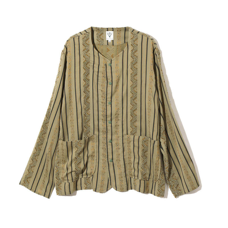SOUTH2 WEST8 P.P. Cardigan - Ethnic Jq. Olive SOUTH2 WEST8 P.P. Cardigan - Ethnic Jq. Olive