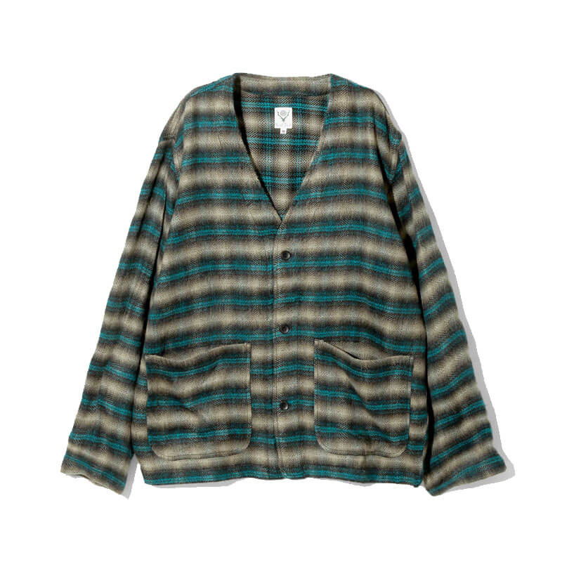 SOUTH2-WEST8-V-Neck-Jacket-Plaid-Emerald-Black SOUTH2-WEST8-V-Neck-Jacket-Plaid-Emerald-Black
