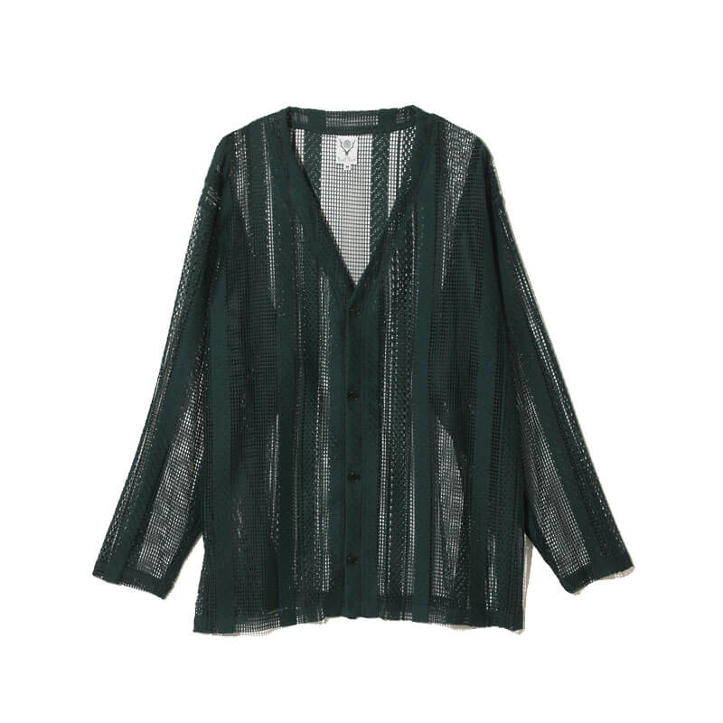 SOUTH2WEST8-V-neck-Cardigan-Lace-Green SOUTH2 WEST8 V-neck Cardigan - Lace