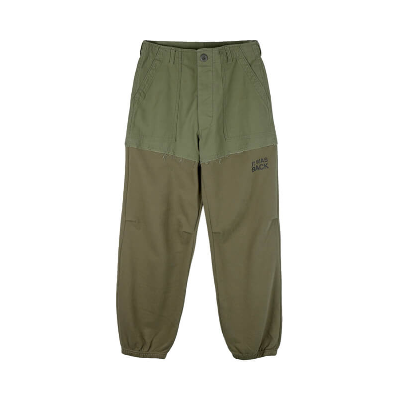 STAND ALONE Half Fatigue Sweatpant Khaki1 STAND ALONE Half Fatigue Sweatpant - Khaki