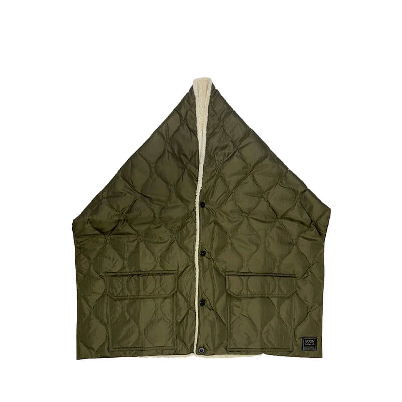 TAION Military Reversible Stole - Dark Olive / Cream TAION Military Reversible Stole - Dark Olive / Cream