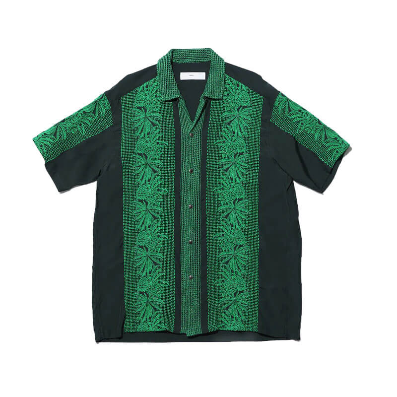 TOGA-Rayon-Mesh-Shirt-Green TOGA-Rayon-Mesh-Shirt-Green