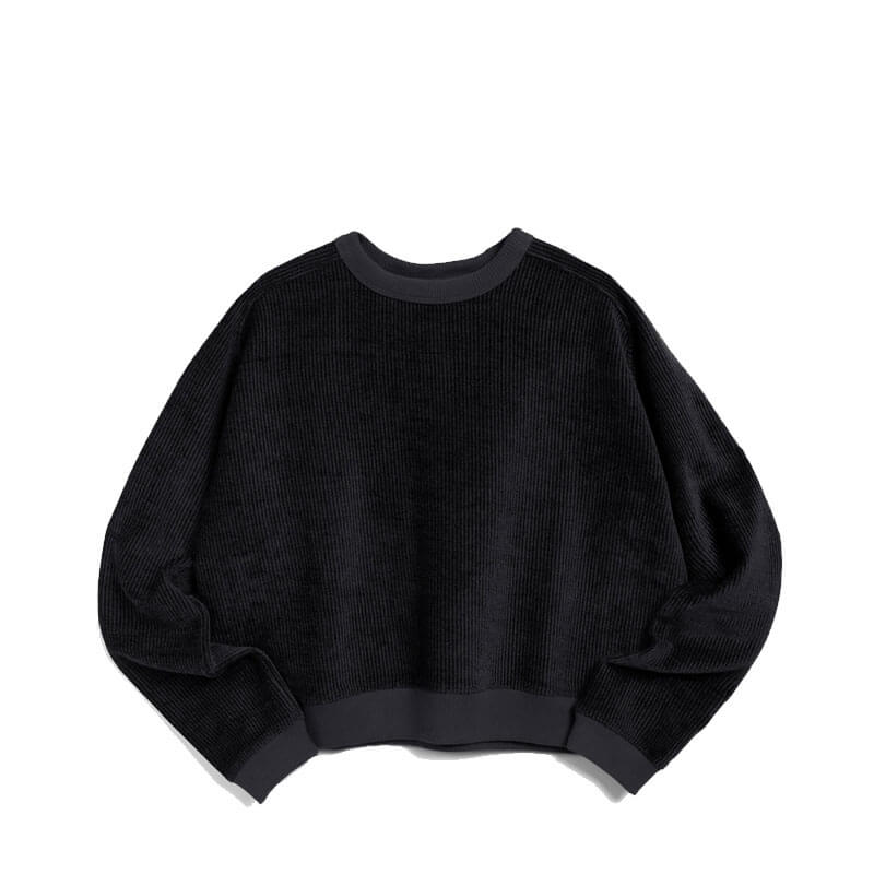 YMC-Almost-Grown-Sweatshirt-Velour-Black YMC Almost Grown Sweatshirt