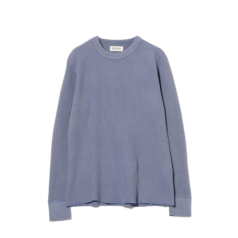 BEAMS-BOY-Cotton Thermal Crewneck Longsleeve Tshirt – Blue (1) BEAMS BOY Cotton Thermal Crewneck Longsleeve Tshirt