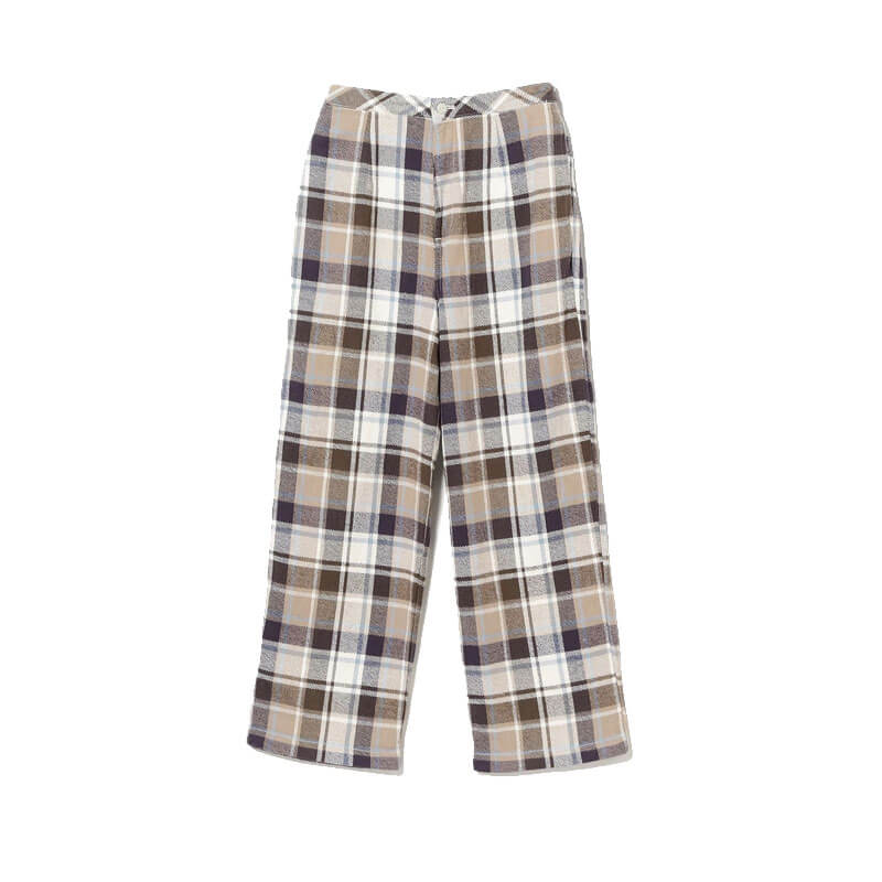 BEAMS-BOY-Work Check Easy Pants – Ivory (1) BEAMS BOY Work Check Easy Pants
