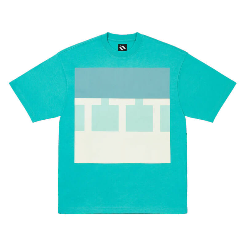 THE-TRILOGY-TAPES-TTT-Glow-In-The-Dark-Block-Tee-Aqua TTT Glow In The Dark Block Tee