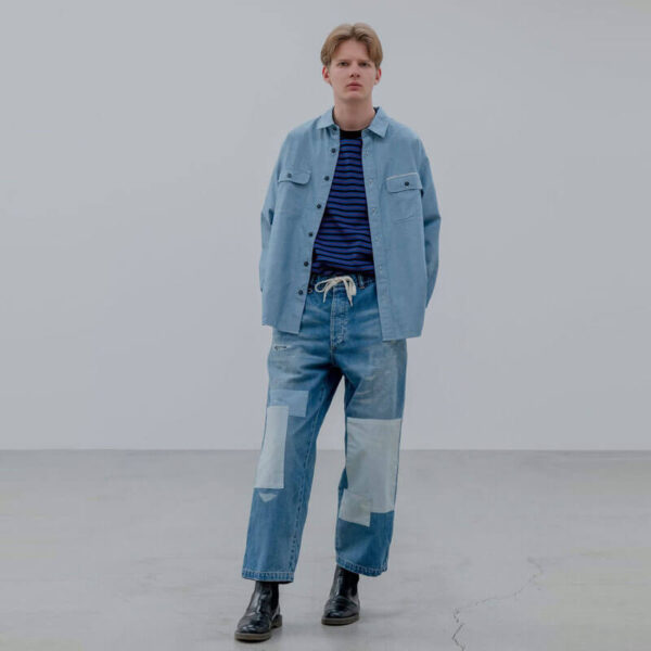 UNIFORM EXPERIMENT Parchworked Wide-Fit Jeans