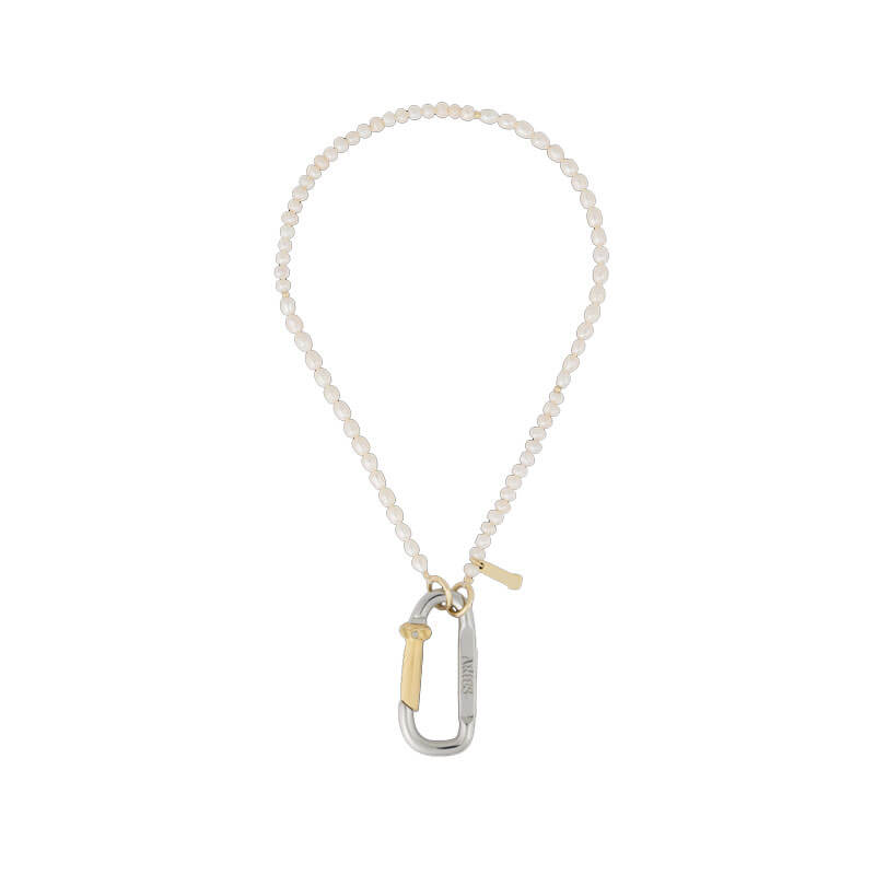 ARIES-ARISE-Mini-Carabiner-Pearl-Necklace-Pearl
