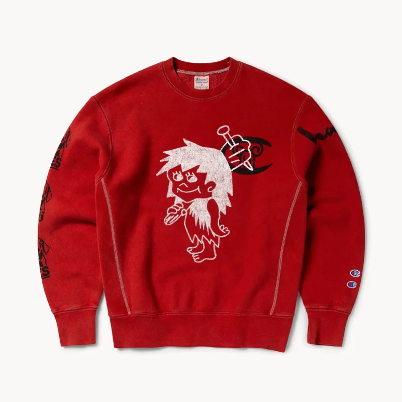 ARIES x CHAMPION Worry Sweat - Red ARIES x CHAMPION Worry Sweat - Red