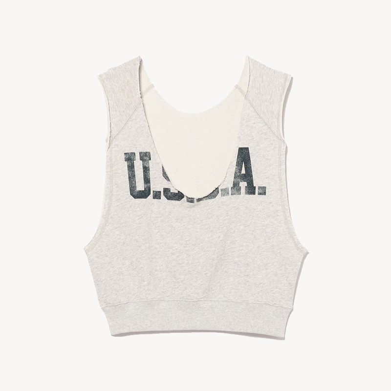 BEAMS BOY Cutoff Sweater Vest – Oatmeal (1) BEAMS BOY Cutoff Sweater Vest – Oatmeal