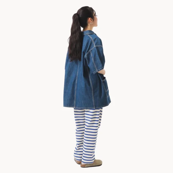 BEAMS BOY Denim Coverall Short Sleeve – Blue