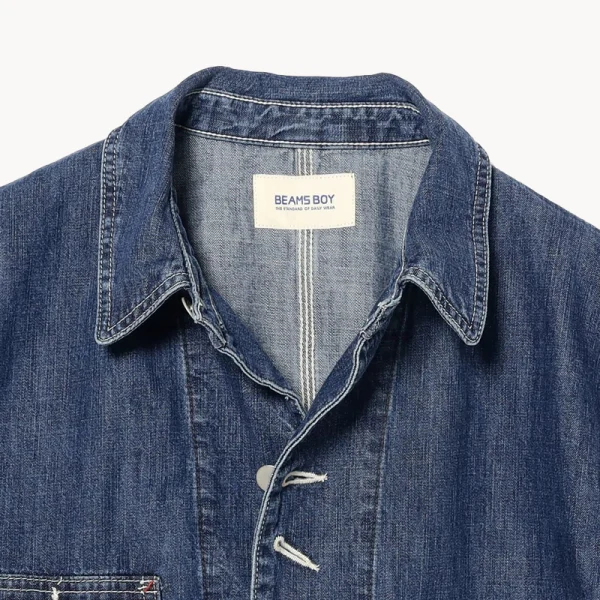 BEAMS BOY Denim Coverall Short Sleeve – Blue