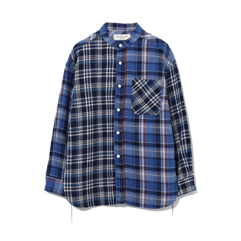 BEAMS-BOY-G-BOY-WorkChk-Shirt-Blue