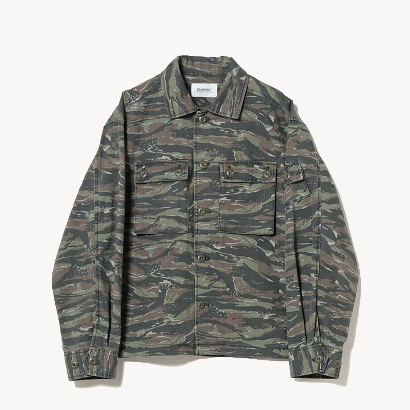 BEAMS BOY Ripstop Military Jacket – Charcoal (1) BEAMS BOY Ripstop Military Jacket – Charcoal