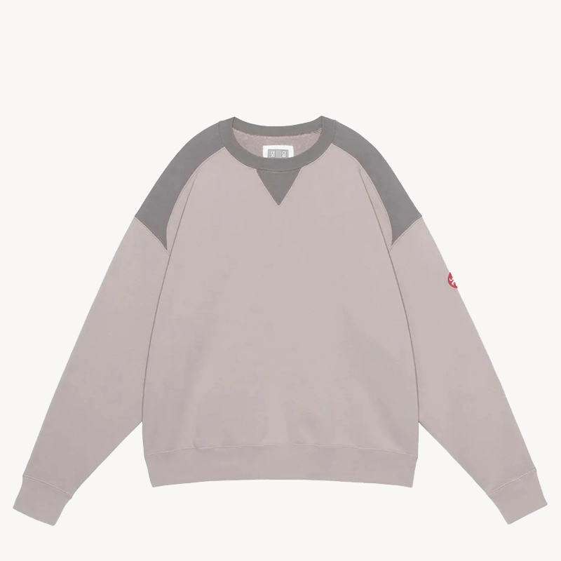 CAV EMPT Panel Shoulder Crewneck – Beige (1) CAV EMPT Panel Shoulder Crewneck – Beige