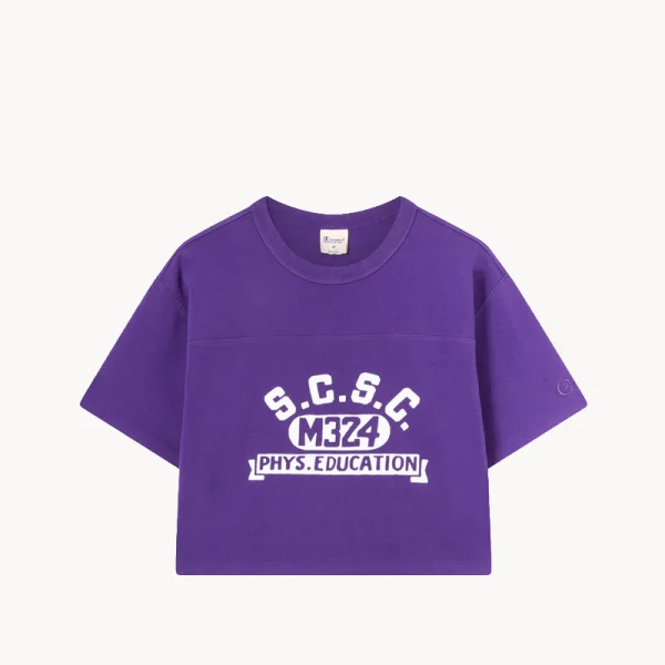 CHAMPION TIME CAPSULE Crewneck Croptop T-Shirt - Purple