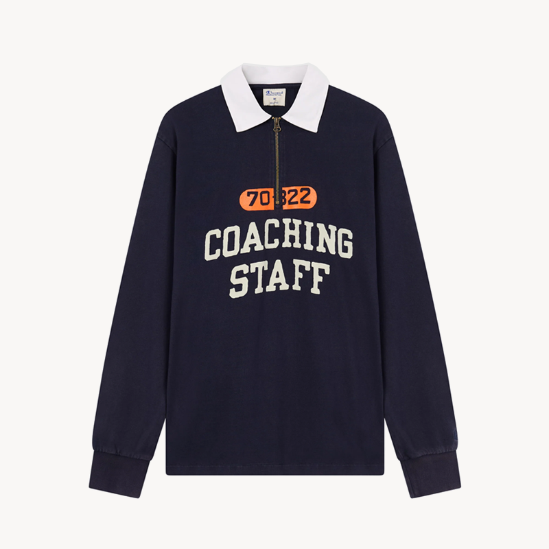 CHAMPION TIME CAPSULE Long Sleeve Polo Shirt - Navy (1) CHAMPION TIME CAPSULE Long Sleeve Polo Shirt - Navy