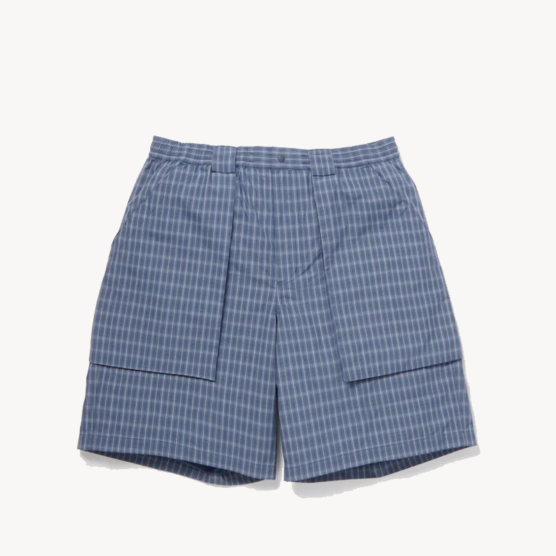 DAIWA PIER39 Tech 3D Pocket Cargo Shorts Summer Plaid – Smokey Blue (1) DAIWA PIER39 Tech 3D Pocket Cargo Shorts Summer Plaid – Smokey Blue