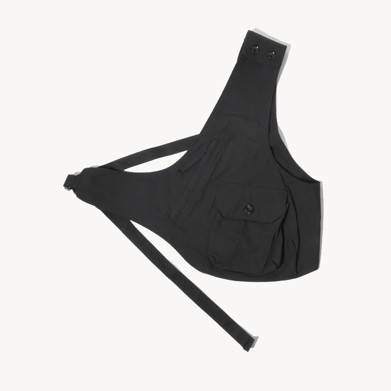 ENGINEERED GARMENTSShoulder Vest – Black Lt. Weight Poplin (1) ENGINEERED GARMENTSShoulder Vest – Black Lt. Weight Poplin
