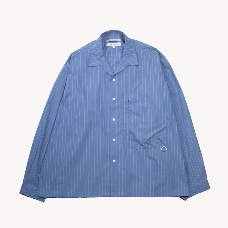 F Ce Recycle Open Collar Shirt – Blue Stripe (1) F Ce Recycle Open Collar Shirt – Blue Stripe