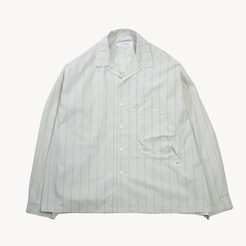 F Ce Recycle Open Collar Shirt – Ivory Stripe (1) F Ce Recycle Open Collar Shirt – Ivory Stripe