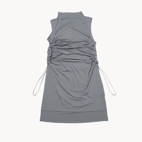 F Ce Soft Curve Gather Dress – Gray