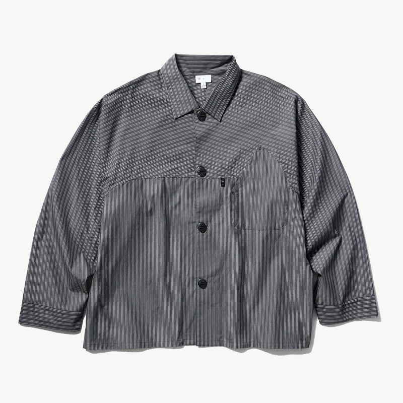 GOLDWIN 0 Reflective Striped Shirt – Deep Charcoal (1) GOLDWIN 0 Reflective Striped Shirt – Deep Charcoal
