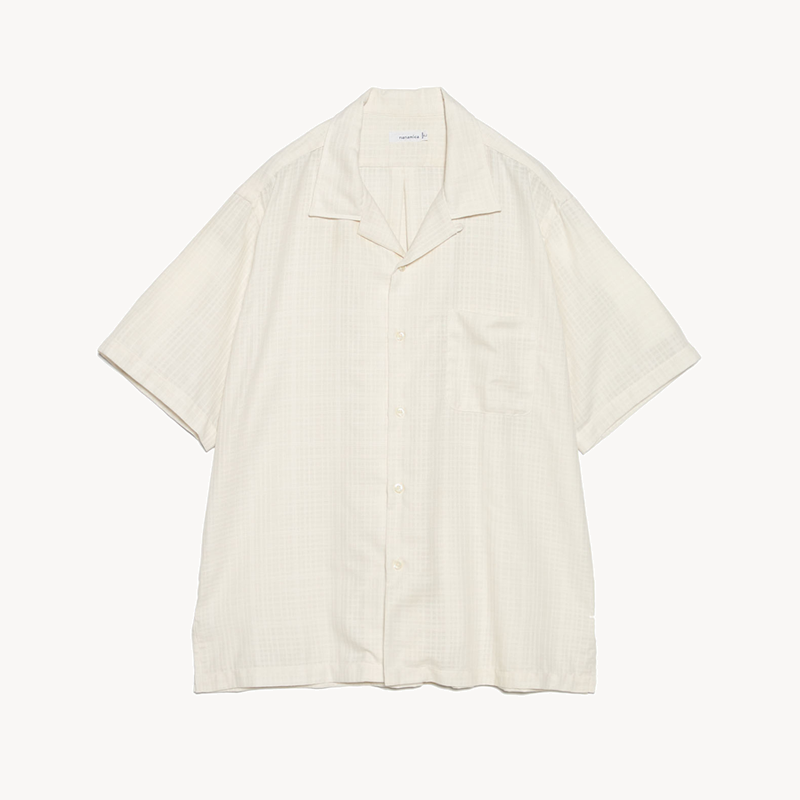 NANAMICA Open Collar Panama SS Shirt – Off White (1) NANAMICA Open Collar Panama SS Shirt – Off White