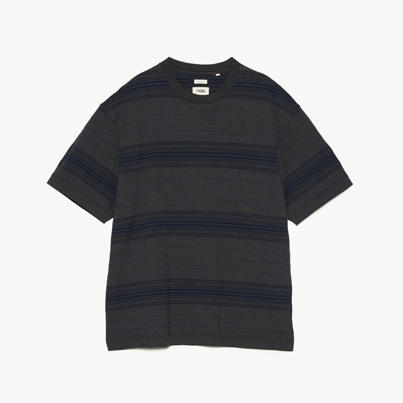 NANAMICA Stripe Tee – Charcoal (1) NANAMICA Stripe Tee – Charcoal