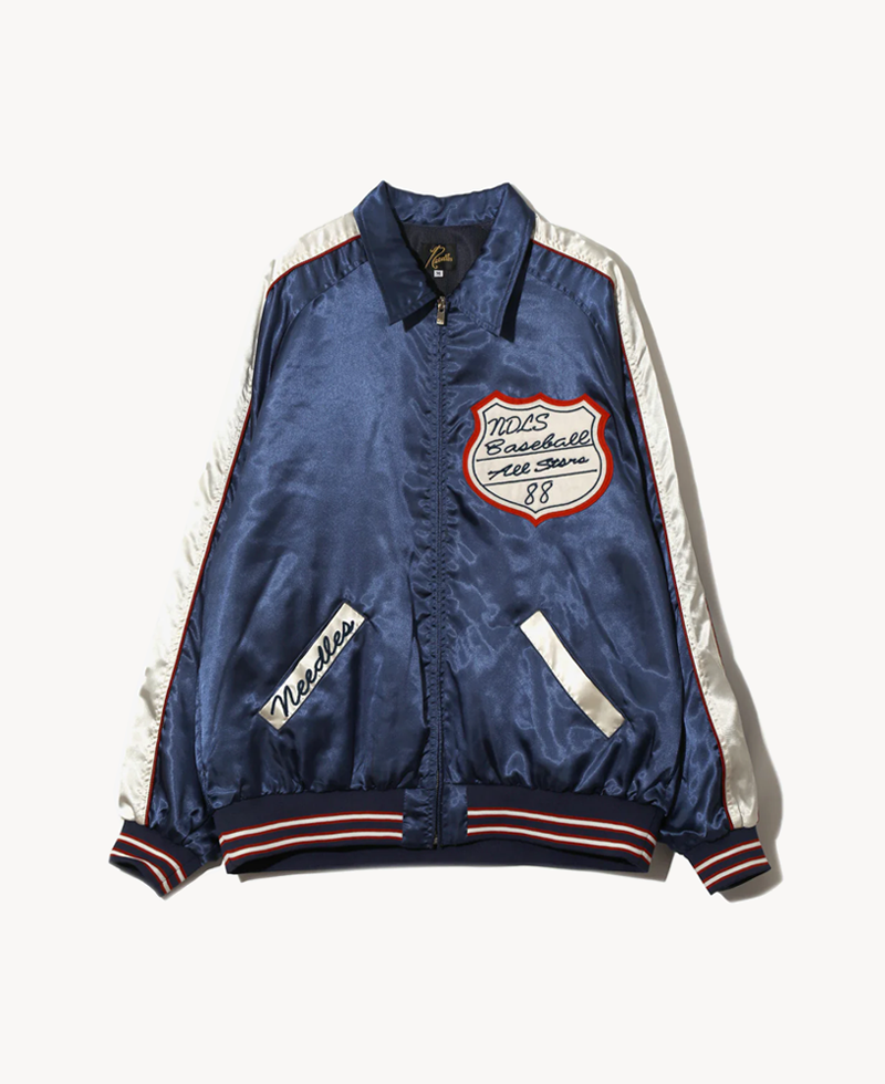 NEEDLES Stadium Jacket - Poly Sateen Navy NEEDLES Stadium Jacket - Poly Sateen Navy