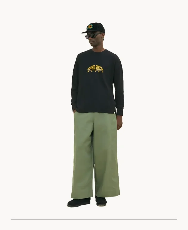 NICHOLAS DALEY Slygo Waffle Crewneck - Black