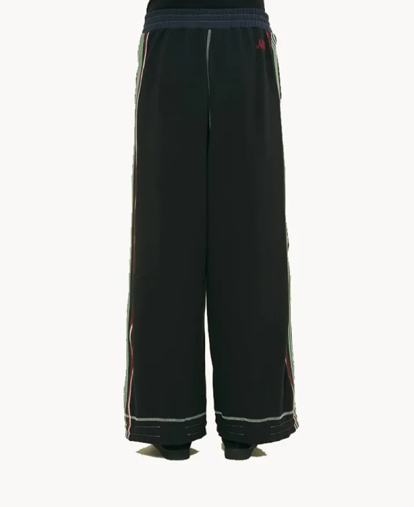 NICHOLAS DALEY Wide Leg Track Pant - Black