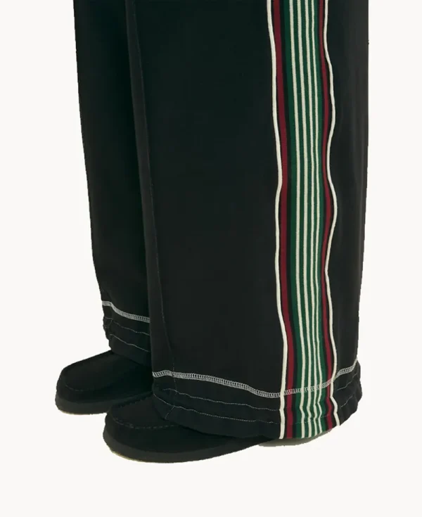 NICHOLAS DALEY Wide Leg Track Pant - Black