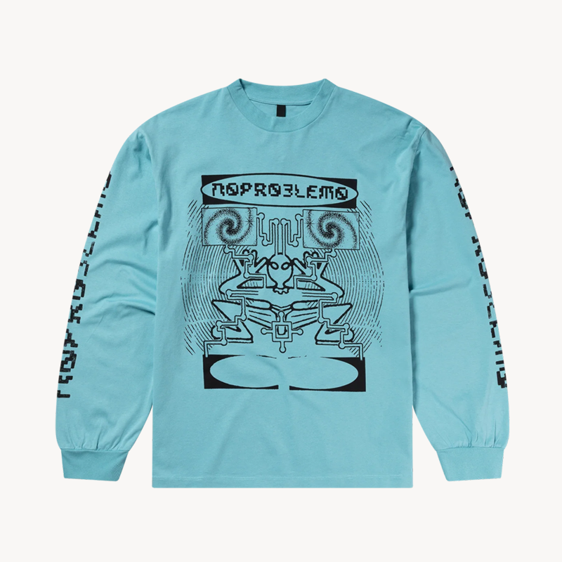 NO PROBLEMO Braniac LS Tee – Aqua NO PROBLEMO Braniac LS Tee – Aqua