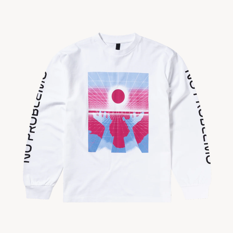 NO PROBLEMO Dimentions LS Tee – White (1) NO PROBLEMO Dimentions LS Tee – White