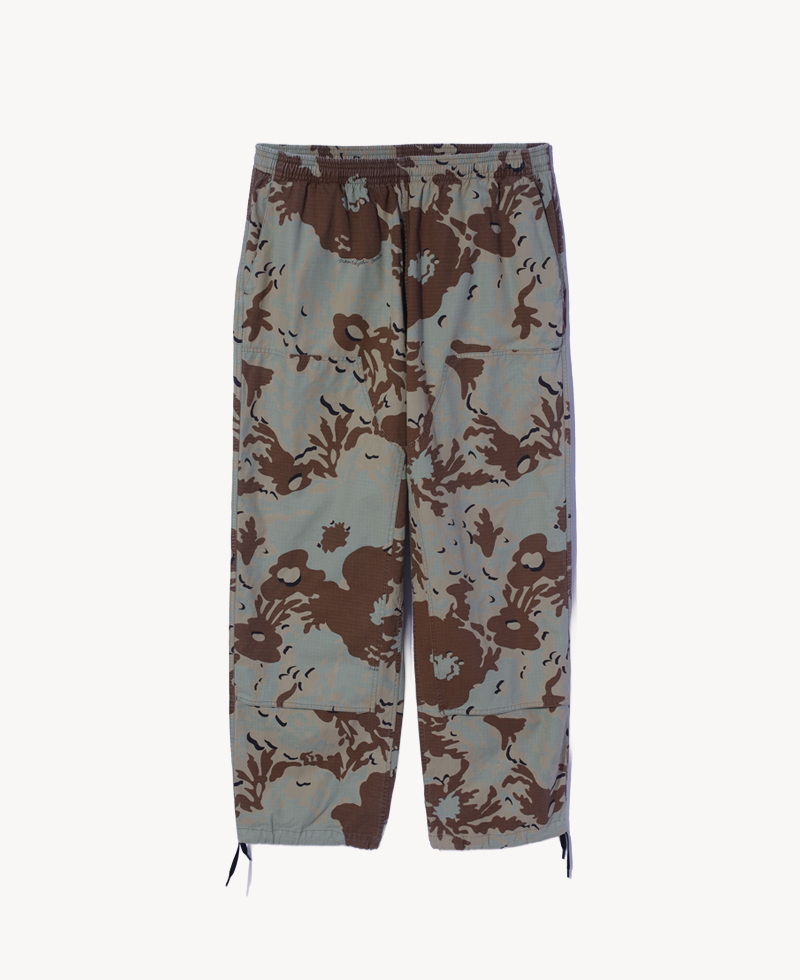 NOMARHYTHM TEXTILE Camo Flower Double Knee Pants Beige NOMARHYTHM TEXTILE Camo Flower Double Knee Pants Beige