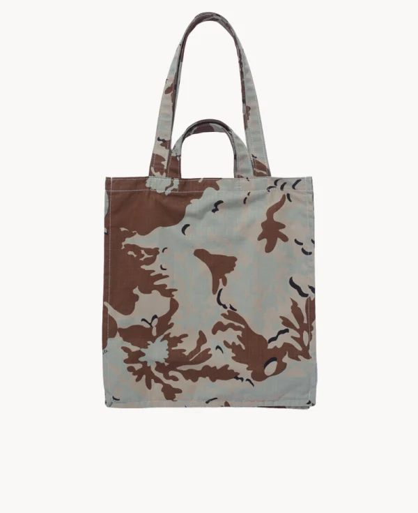 NOMARHYTHM TEXTILE x Speakeasy Camo Flower 2-Handle Tote Bag Beige