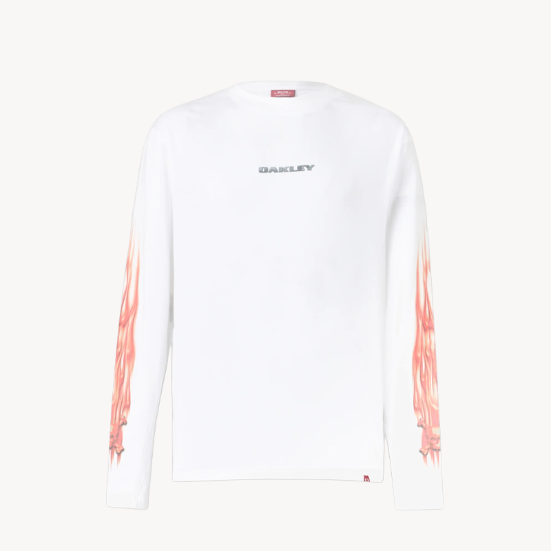 OAKLEY Heritage Flame LS Tee - White OAKLEY Heritage Flame LS Tee - White