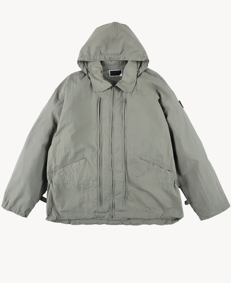 PHINGERIN Crushed Nylon Full Pack Jacket – Grey PHINGERIN Crushed Nylon Full Pack Jacket – Grey