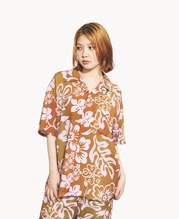 PHINGERIN Summer Shirt Flower – Toast Orange