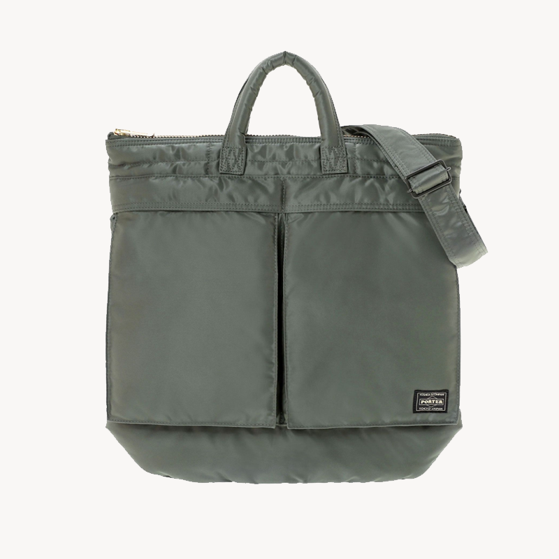PORTER -YOSHIDA & Co Tanker Helmet Bag - Sage Green (1) PORTER -YOSHIDA & Co Tanker Helmet Bag - Sage Green