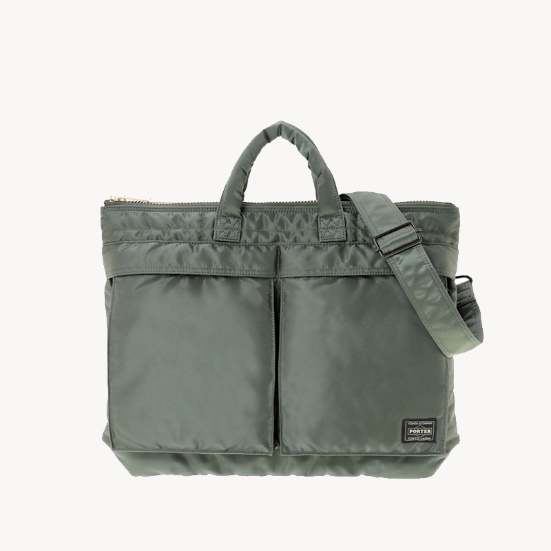 Porter-YOSHIDA & Co Tanker Short Helmet Bag - Black (11) Porter-YOSHIDA & Co Tanker Short Helmet Bag - Sage Green